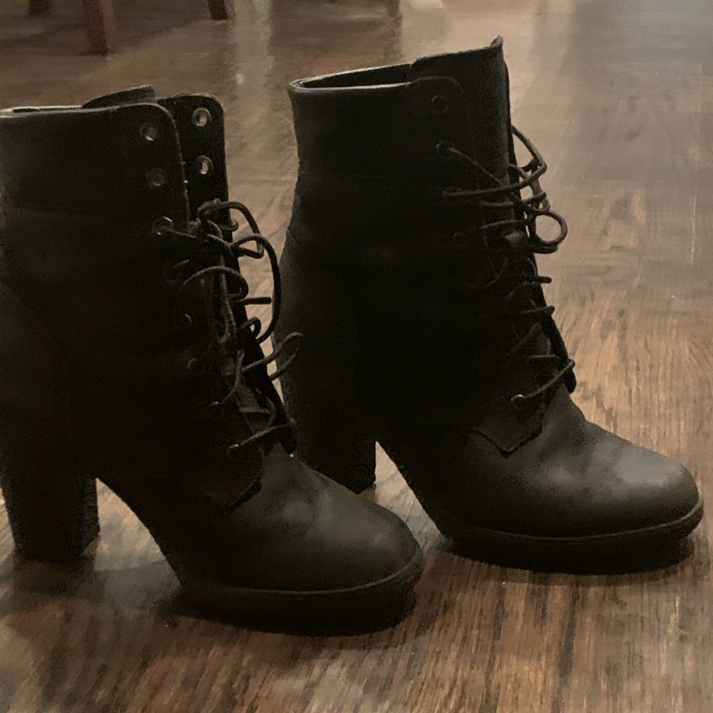 Timberland heeled combat boots